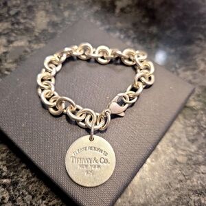 Tiffany & Co. Sterling Return to Tiffany Round Tag Bracelet - Silver